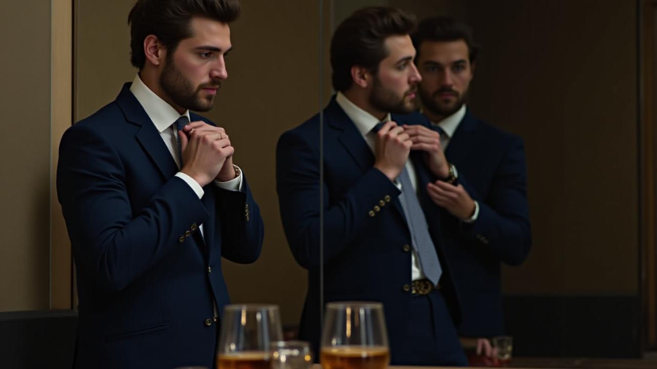 Homme élégant se préparant pour un événement